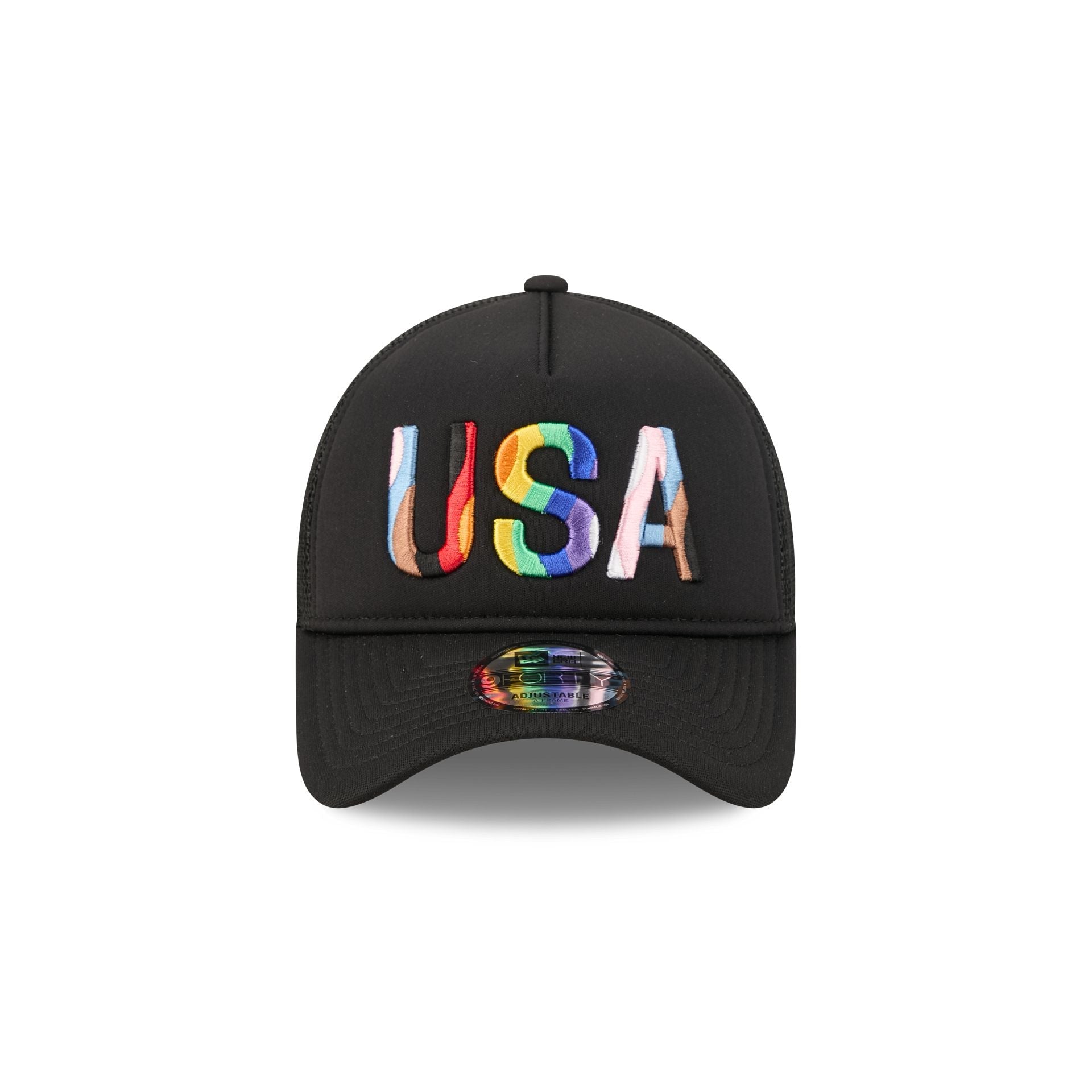 US Soccer Rainbow Wordmark 9FORTY A-Frame Trucker Hat