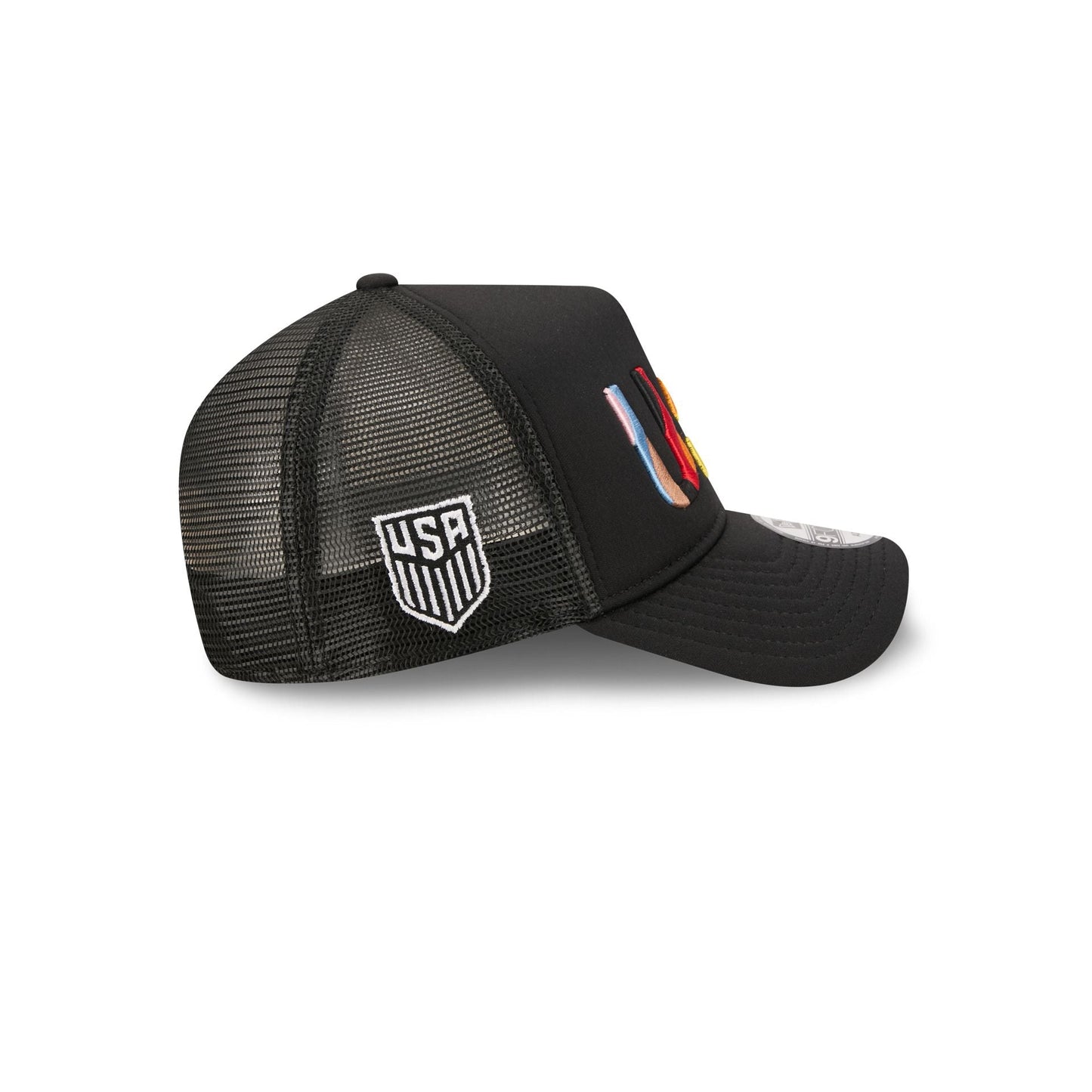 US Soccer Rainbow Wordmark 9FORTY A-Frame Trucker Hat