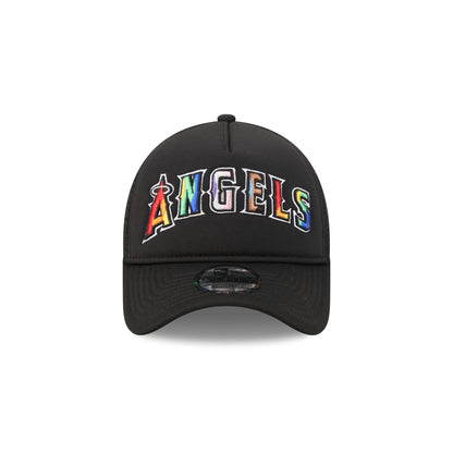 Los Angeles Angels Rainbow Wordmark 9FORTY A-Frame Trucker Hat