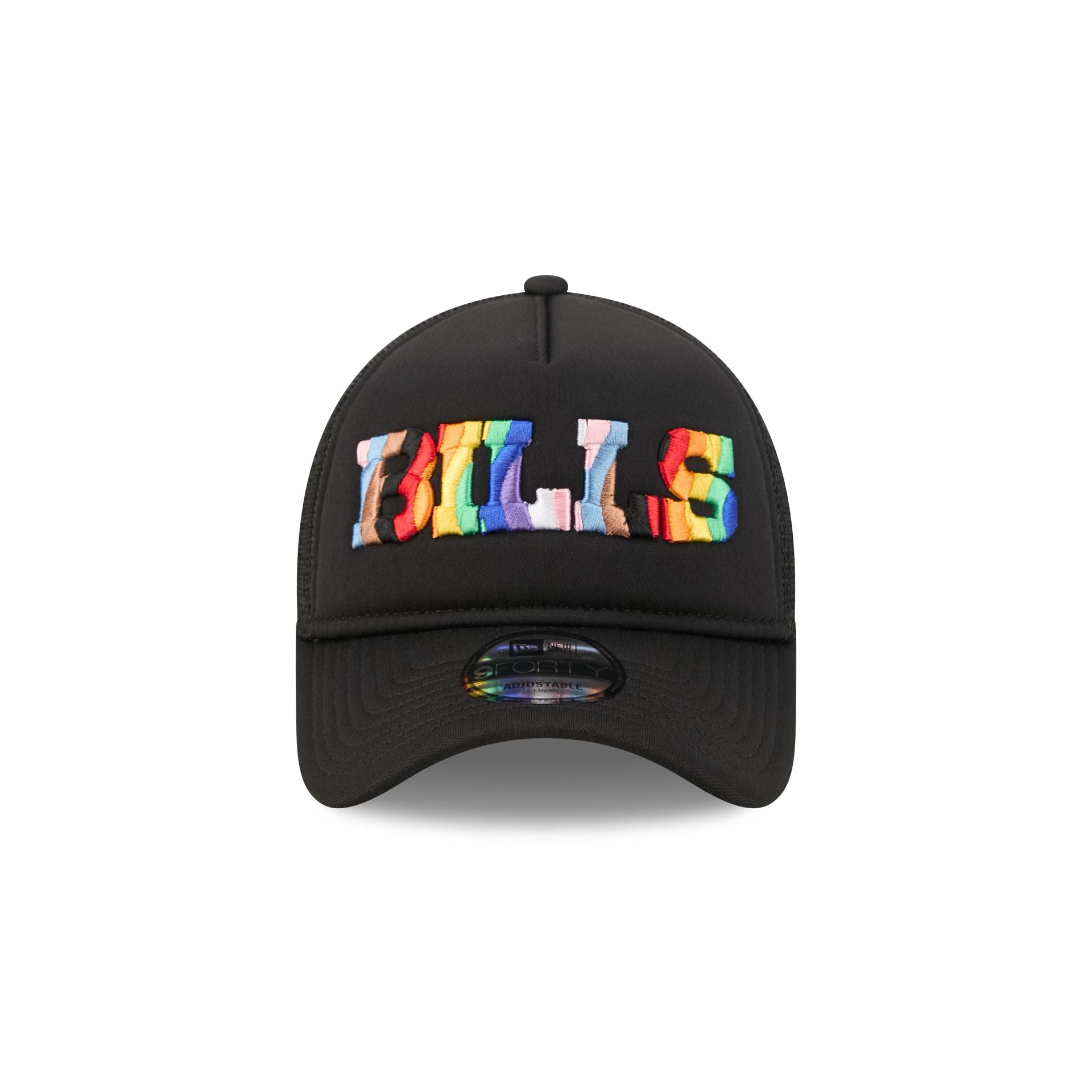 Buffalo Bills Rainbow Wordmark 9FORTY A-Frame Trucker Hat
