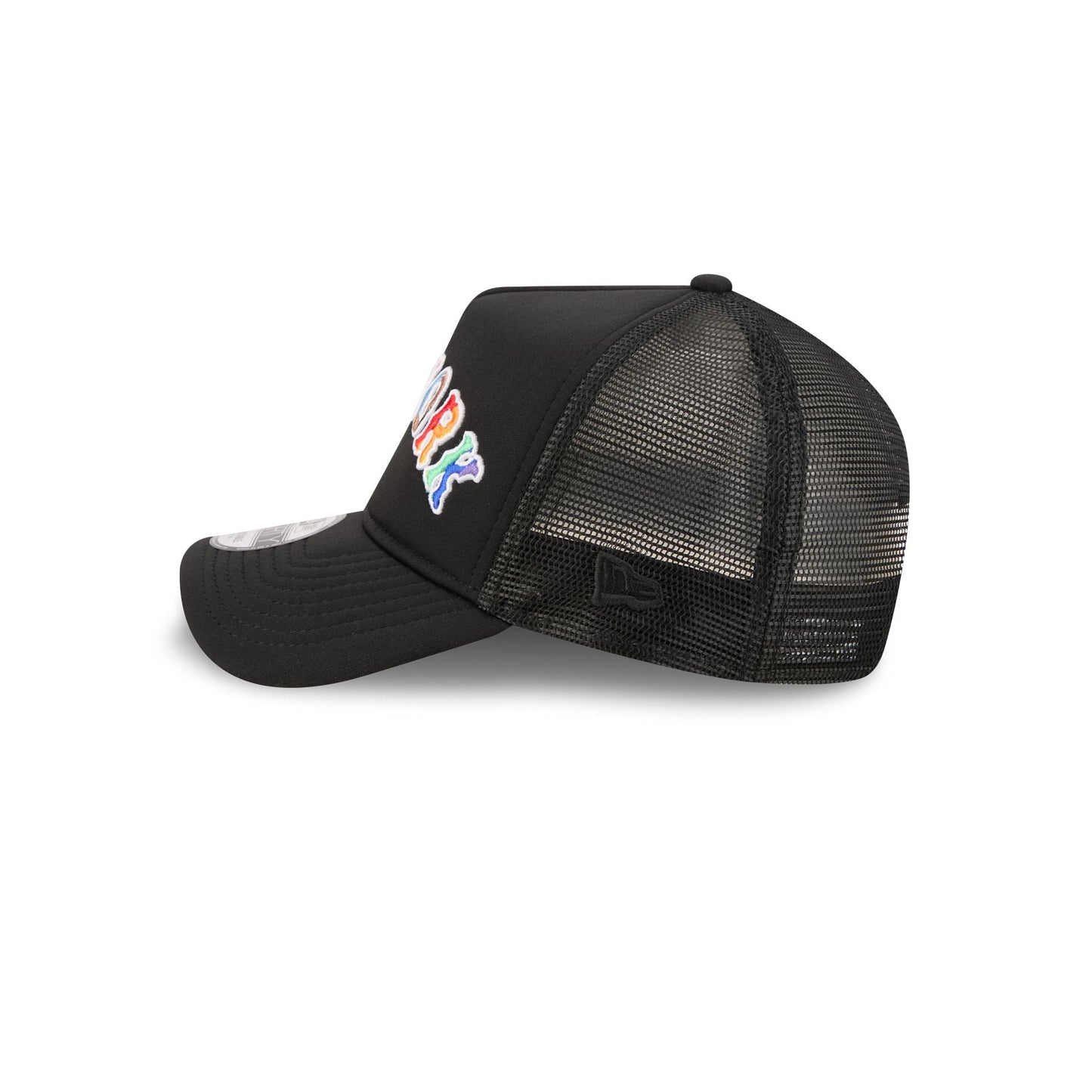 New York Mets Rainbow Wordmark 9FORTY A-Frame Trucker Hat
