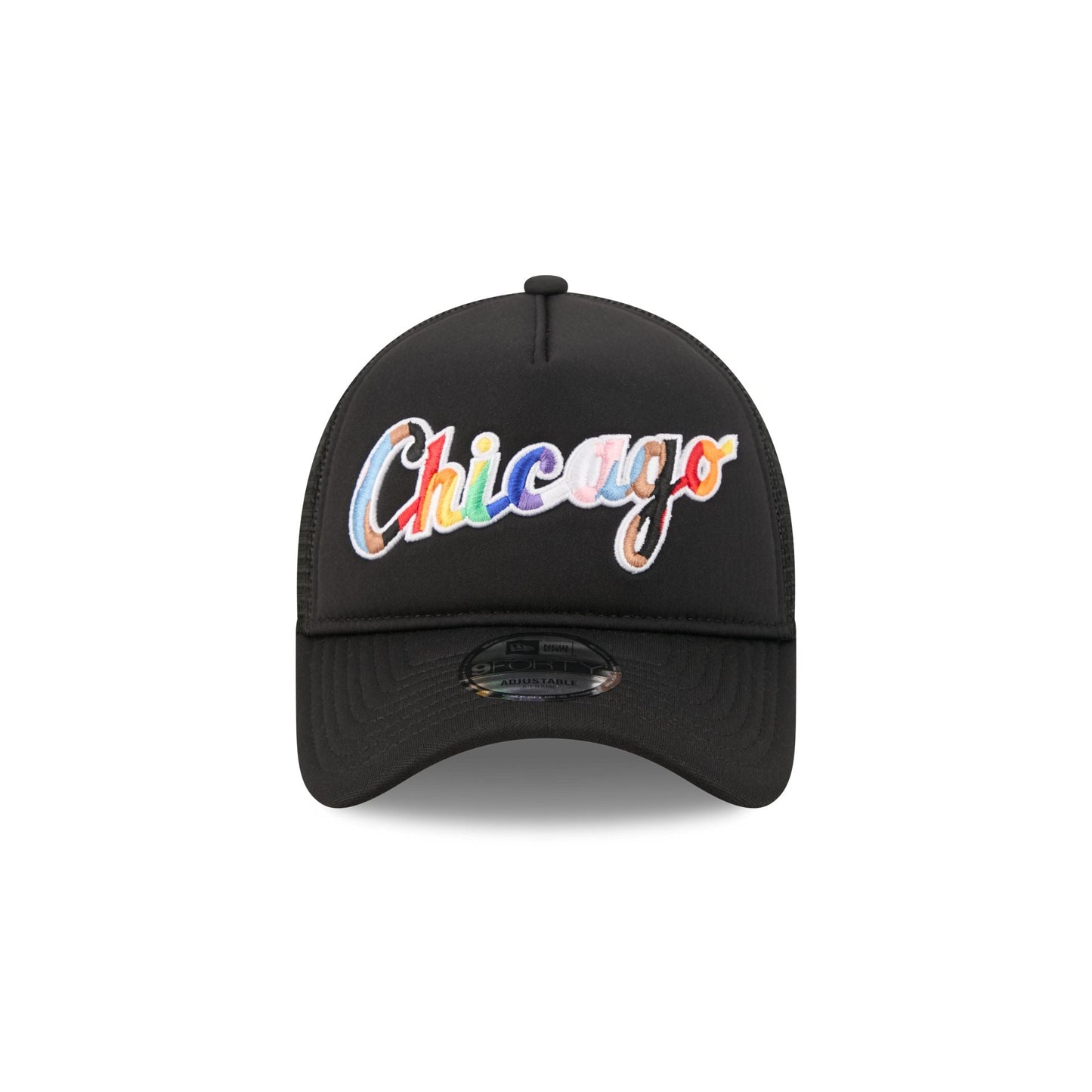 Chicago White Sox Rainbow Wordmark 9FORTY A-Frame Trucker Hat