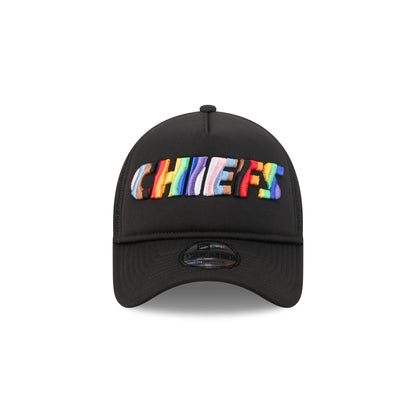 Kansas City Chiefs Rainbow Wordmark 9FORTY A-Frame Trucker Hat