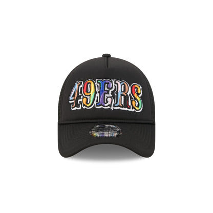San Francisco 49ers Rainbow Wordmark 9FORTY A-Frame Trucker Hat