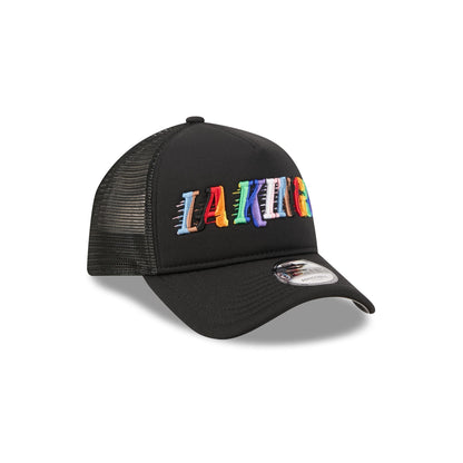 Los Angeles Kings Rainbow Wordmark 9FORTY A-Frame Trucker Hat