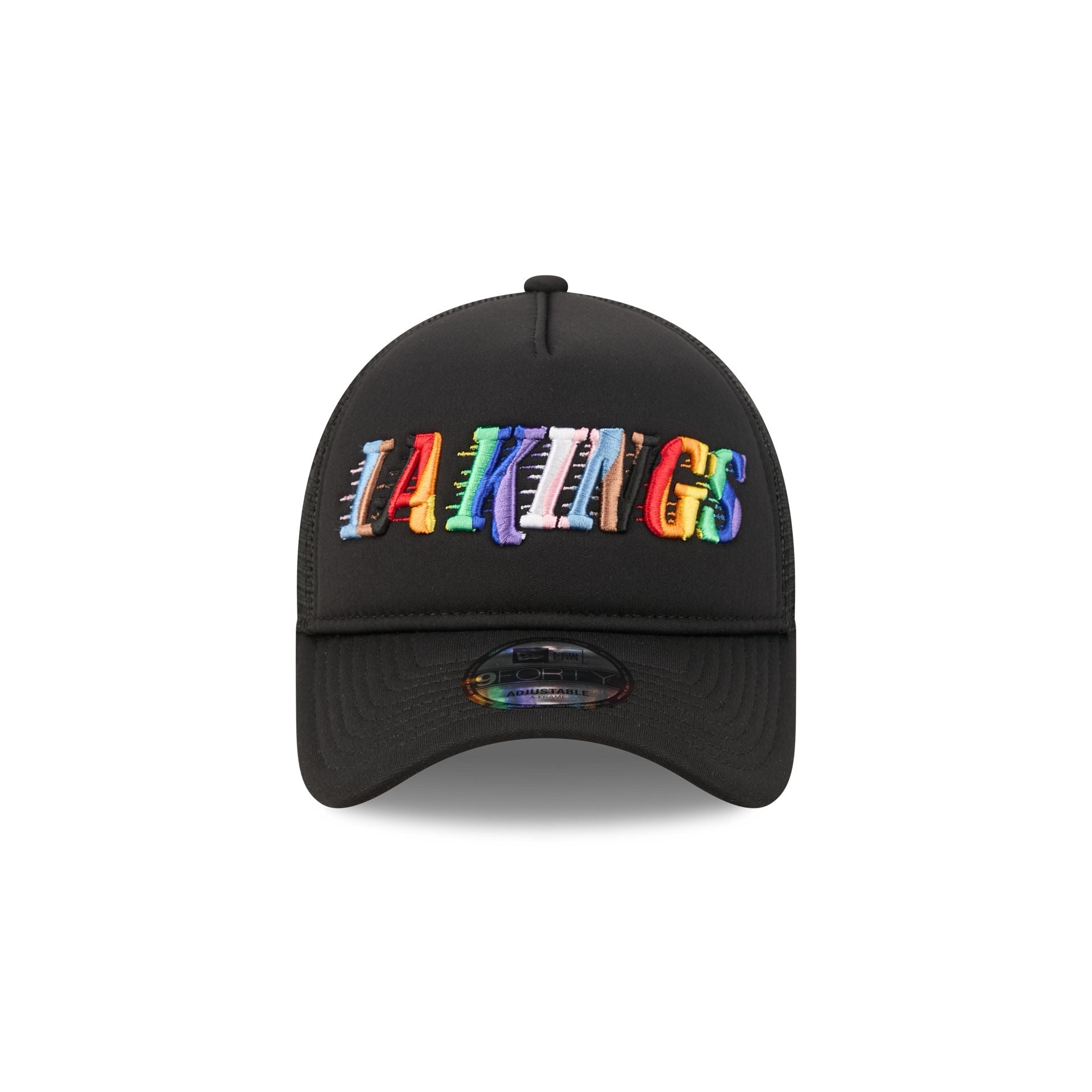 Los Angeles Kings Rainbow Wordmark 9FORTY A-Frame Trucker Hat