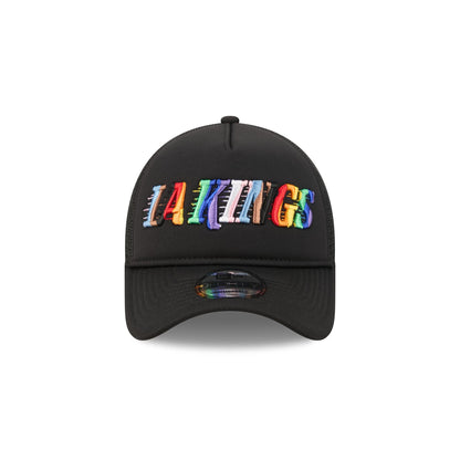 Los Angeles Kings Rainbow Wordmark 9FORTY A-Frame Trucker Hat
