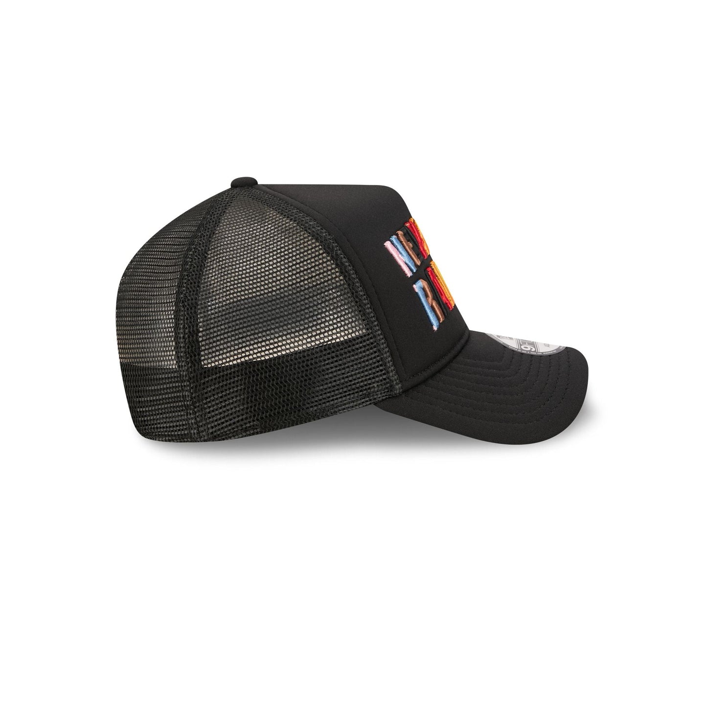New York Rangers Rainbow Wordmark 9FORTY A-Frame Trucker Hat