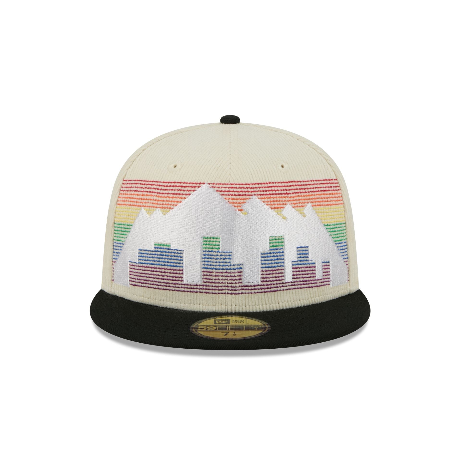 Denver Nuggets 2025 City Edition Chrome White Corduroy 59FIFTY Fitted Hat