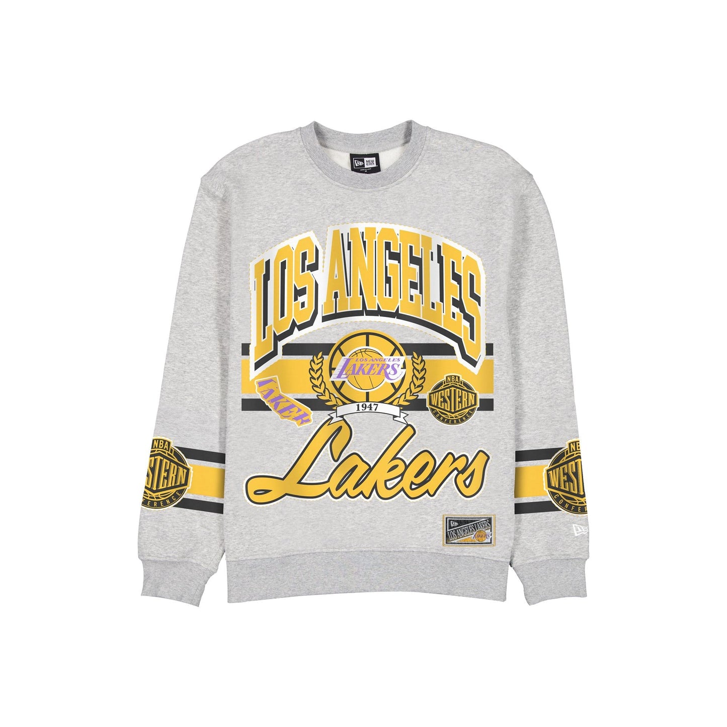Los Angeles Lakers Sport Classics Vintage Gray Crewneck