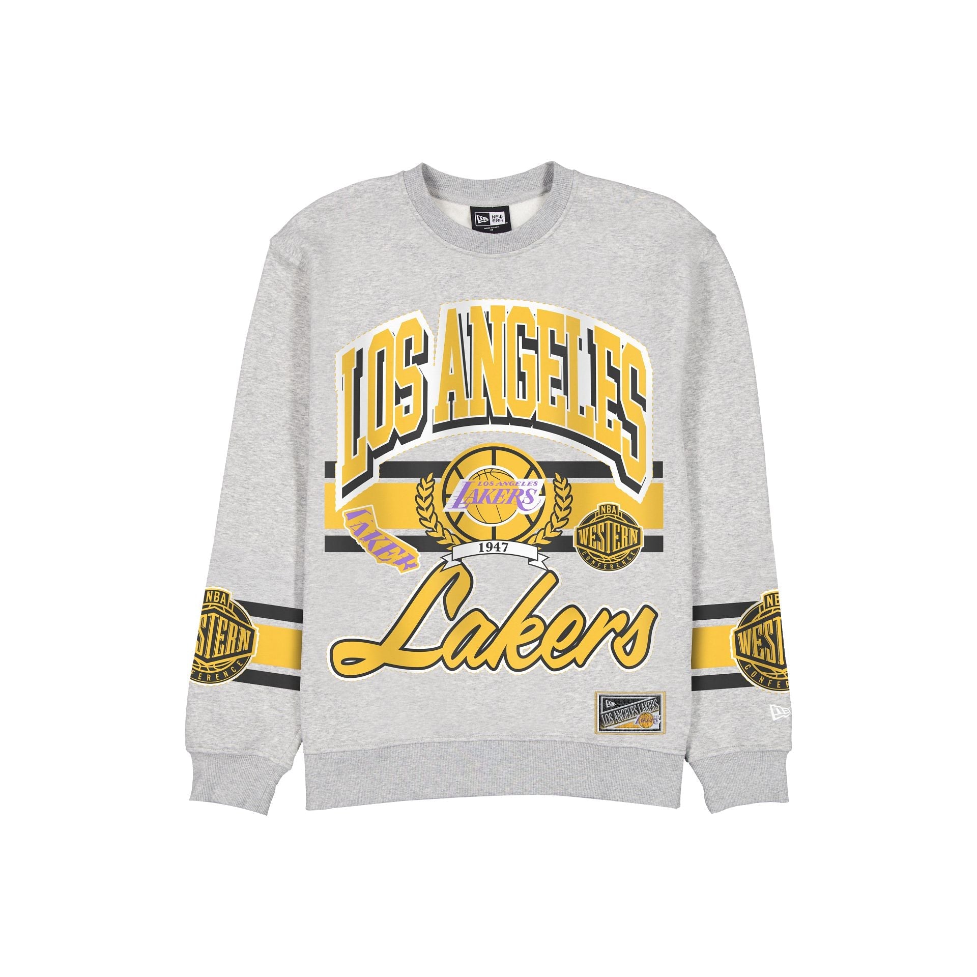 Los Angeles Lakers Sport Classics Vintage Gray Crewneck