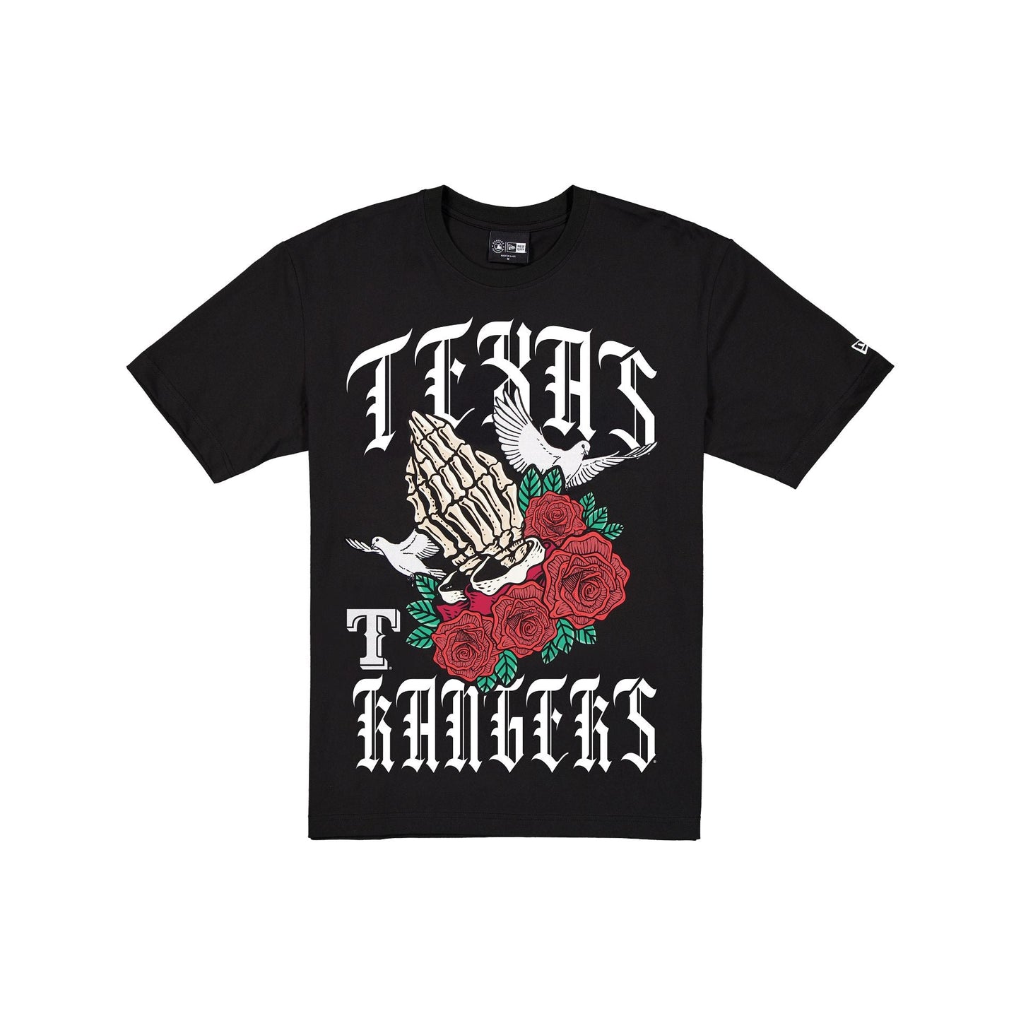 Texas Rangers Gothic Bloom Black T-Shirt