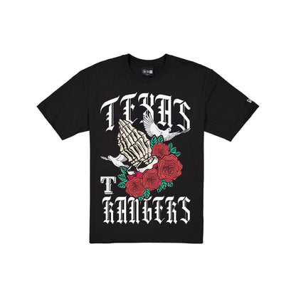 Texas Rangers Gothic Bloom Black T-Shirt