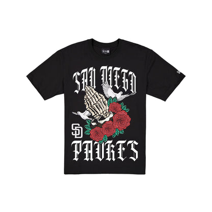 San Diego Padres Gothic Bloom Black T-Shirt