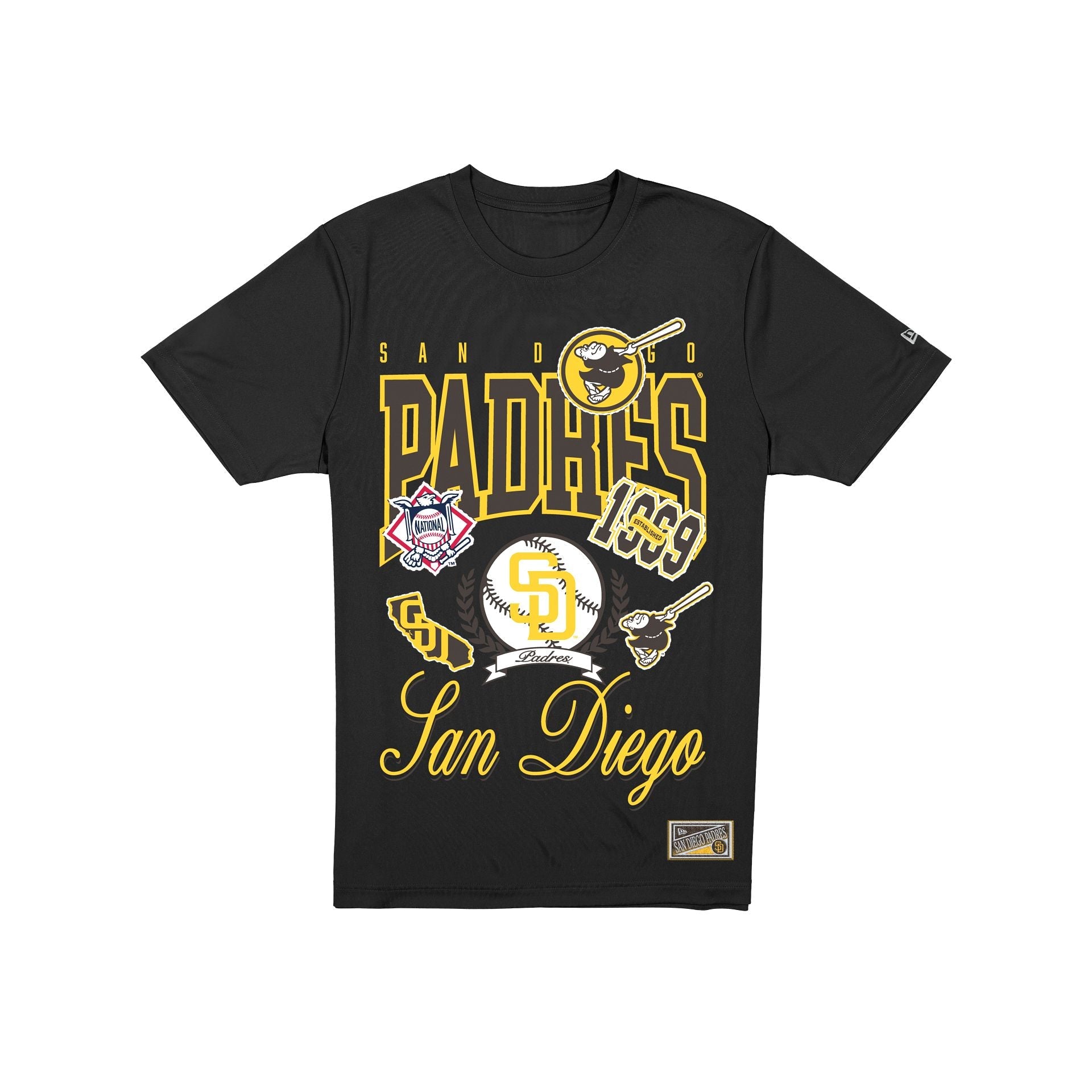 San Diego Padres Sport Classics Vintage Black T-Shirt