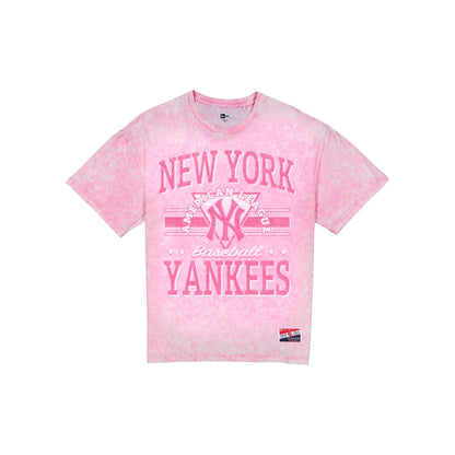 New York Yankees Throwback Vintage Wash Women's Pink T-Shirt