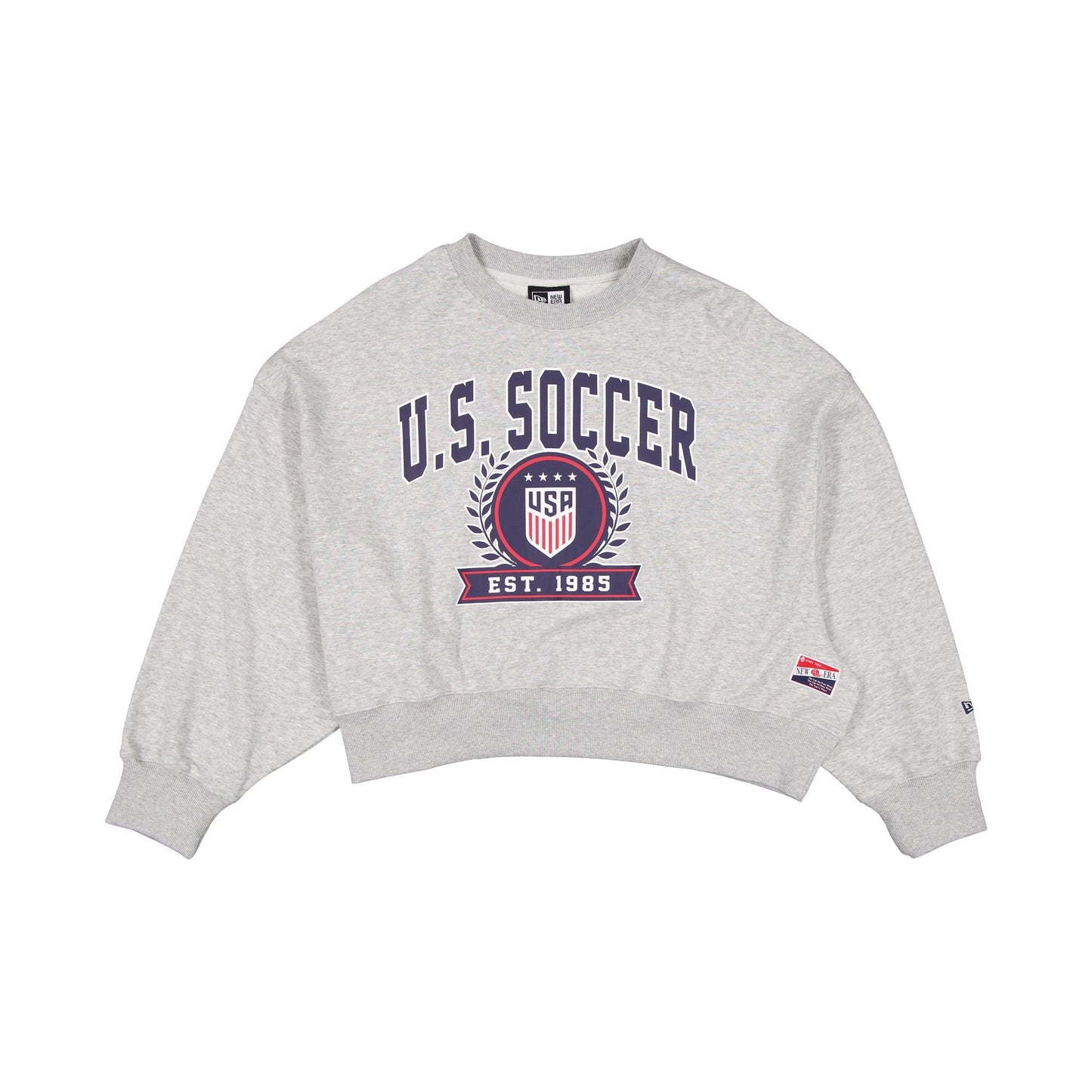 U.S. Soccer Women's National Team Women's Heather Gray Cropped Crewneck