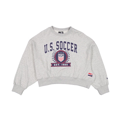 U.S. Soccer Women's National Team Women's Heather Gray Cropped Crewneck