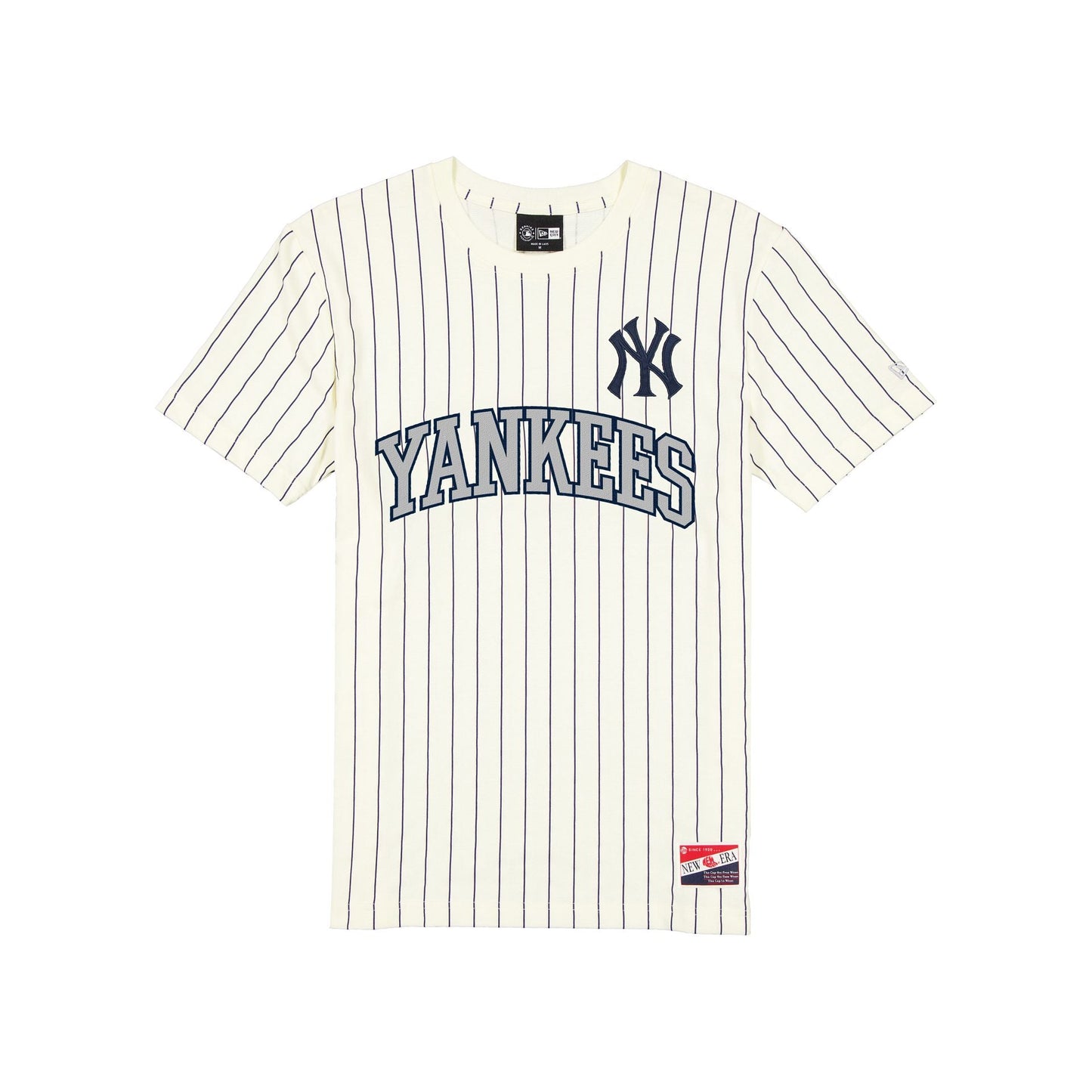 New York Yankees Throwback Applique Pinstripe Chrome White T-Shirt
