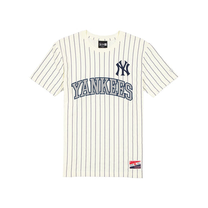 New York Yankees Throwback Applique Pinstripe Chrome White T-Shirt