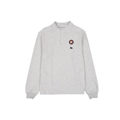 Houston Astros Logo Essentials Heather Gray Quarter Zip