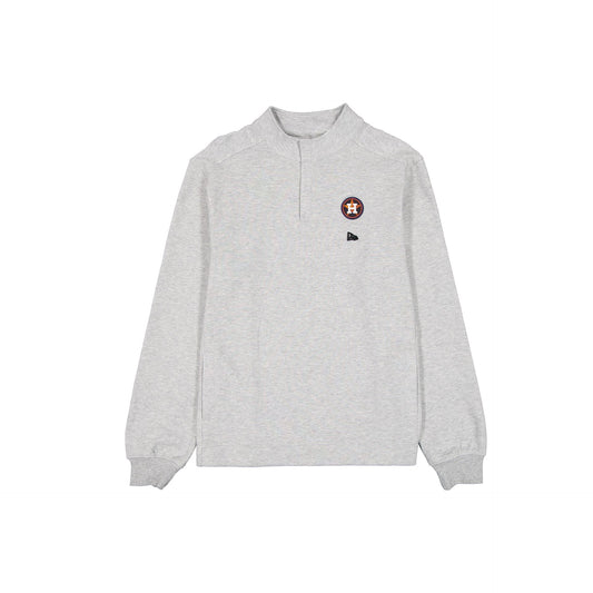 Houston Astros Logo Essentials Heather Gray Quarter Zip