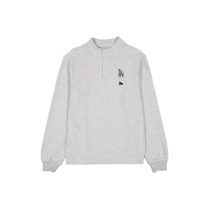 Los Angeles Dodgers Logo Essentials Heather Gray Quarter Zip