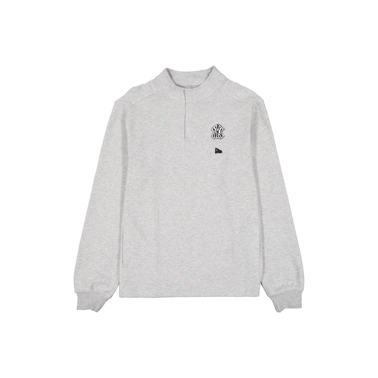 New York Yankees Logo Essentials Heather Gray Quarter Zip