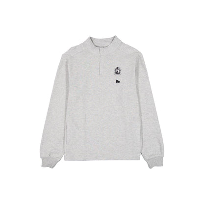 New York Yankees Logo Essentials Heather Gray Quarter Zip