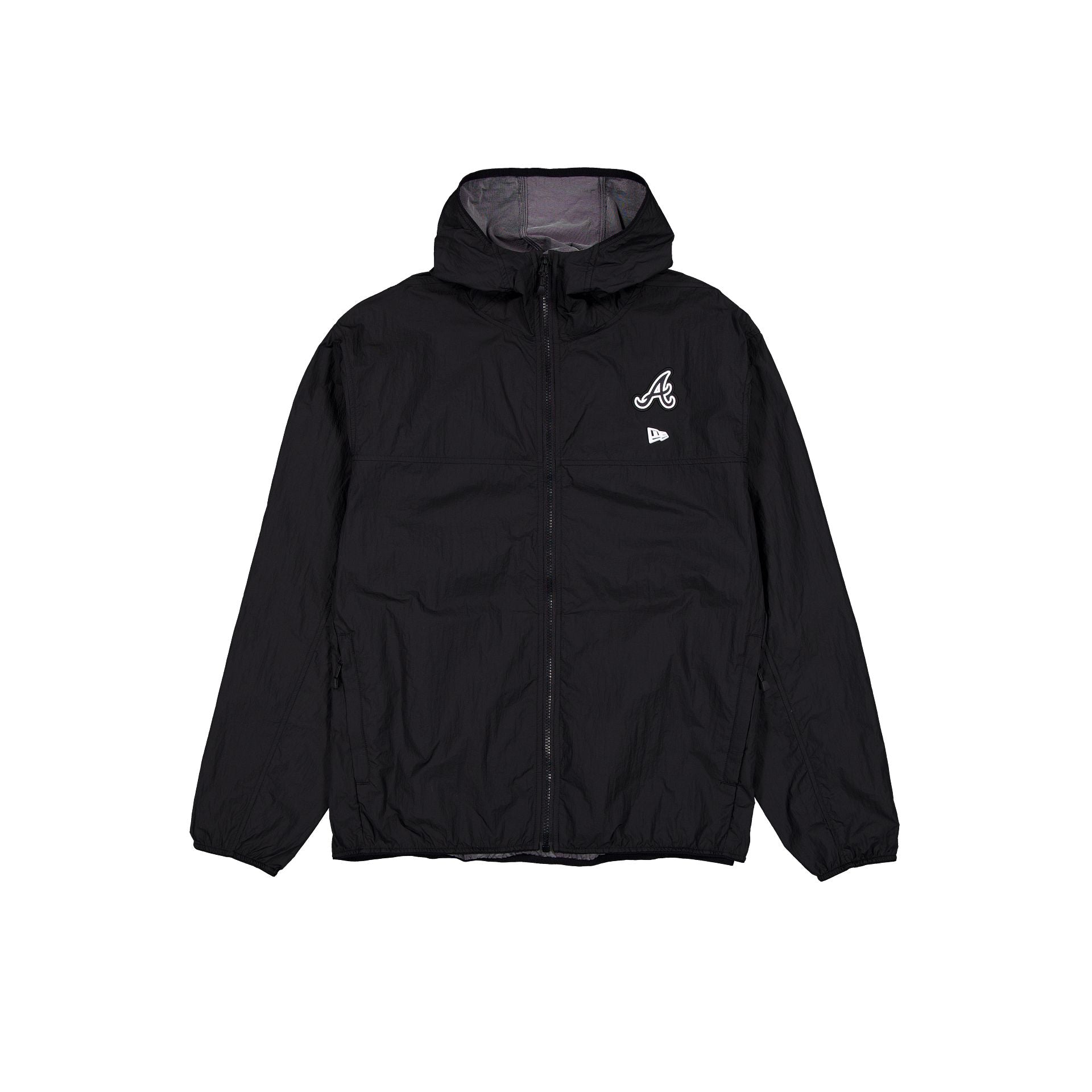 Atlanta Braves Logo Essentials Black Full-Zip Windbreaker