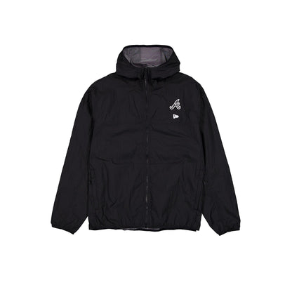 Atlanta Braves Logo Essentials Black Full-Zip Windbreaker