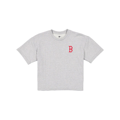 Boston Red Sox Glam Game Women's Cropped Heather Gray T-Shirt