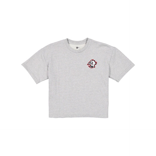 Buffalo Sabres Glam Game Women's Cropped Heather Gray T-Shirt