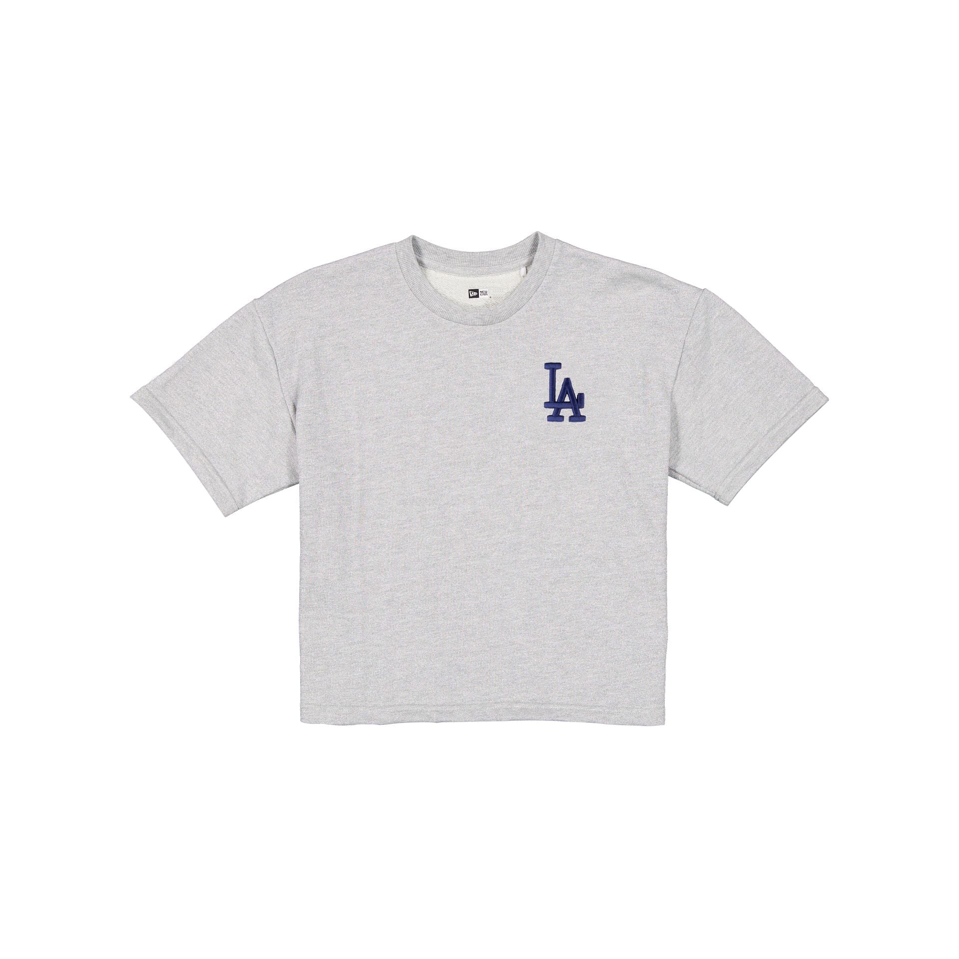 Los Angeles Dodgers Glam Game Women's Cropped Heather Gray T-Shirt