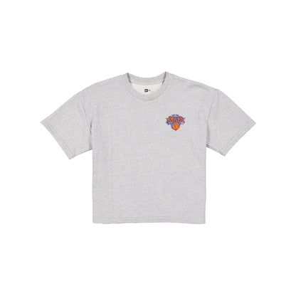 New York Knicks Glam Game Women's Cropped Heather Gray T-Shirt