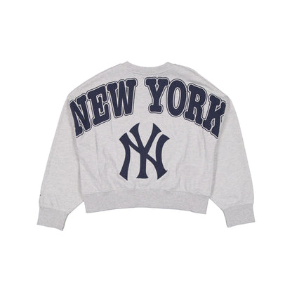 New York Yankees Glam Game Women's Oversized Glittery Crewneck