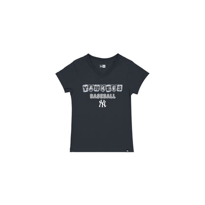 New York Yankees Sequin Hearts Girls T-Shirt