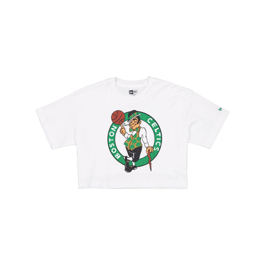 Boston Celtics Summer Women's White Cropped Jersey T-Shirt
