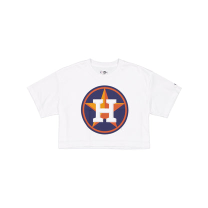 Houston Astros Summer Women's White Cropped Jersey T-Shirt