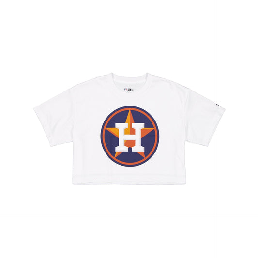 Houston Astros Summer Women's White Cropped Jersey T-Shirt