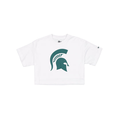 Michigan State Spartans Summer Women's White Cropped Jersey T-Shirt