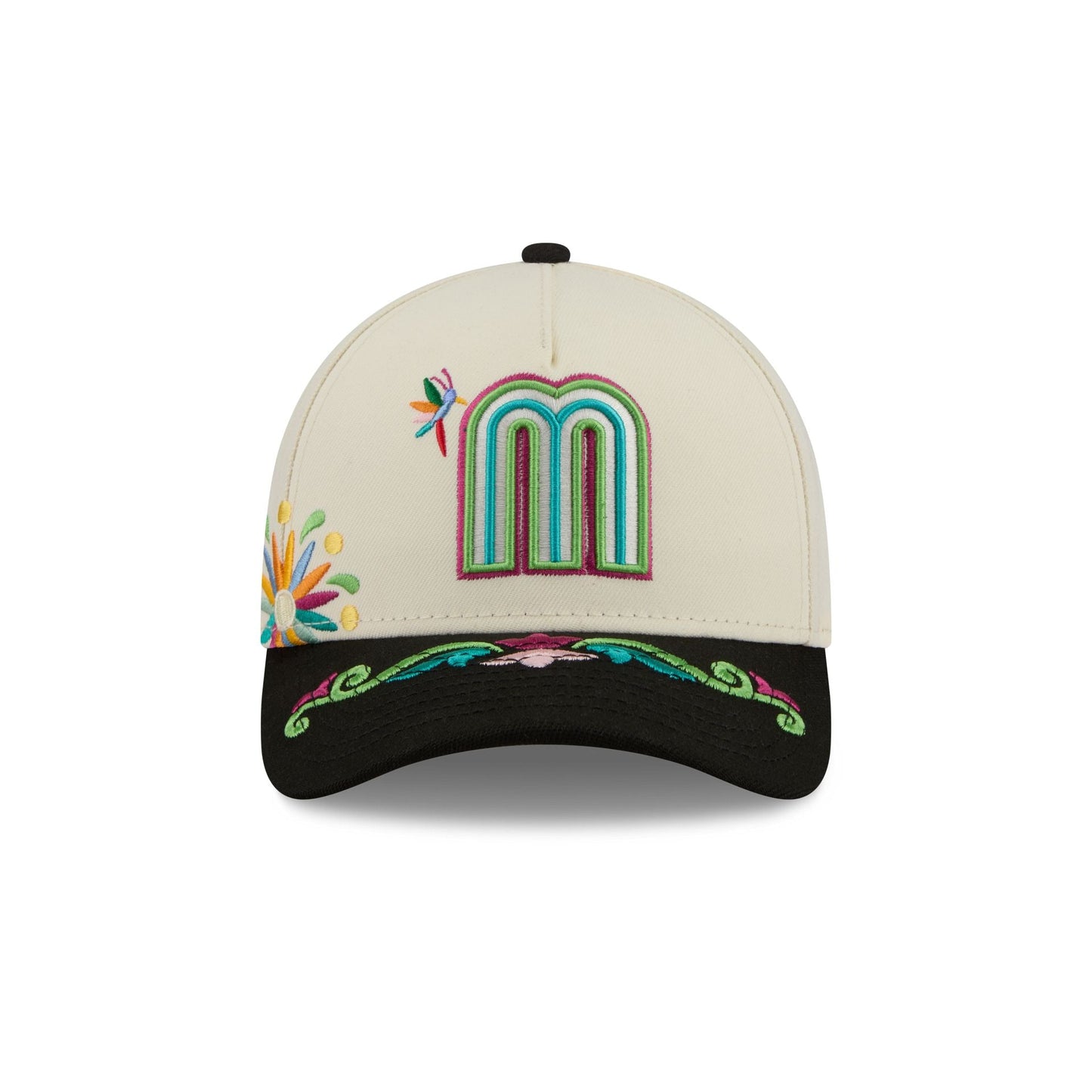 Mexico Latin Embroidery 9FORTY M-Crown A-Frame Snapback Hat