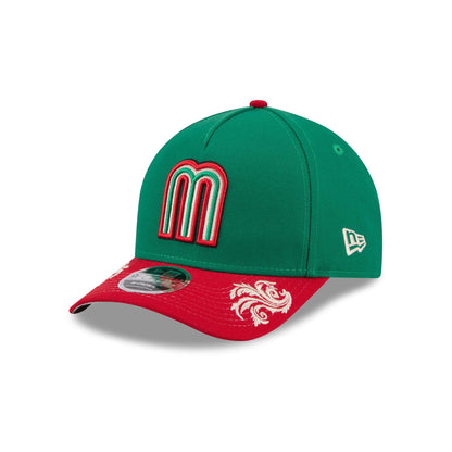 Mexico Baseball Script 9FORTY M-Crown A-Frame Snapback Hat