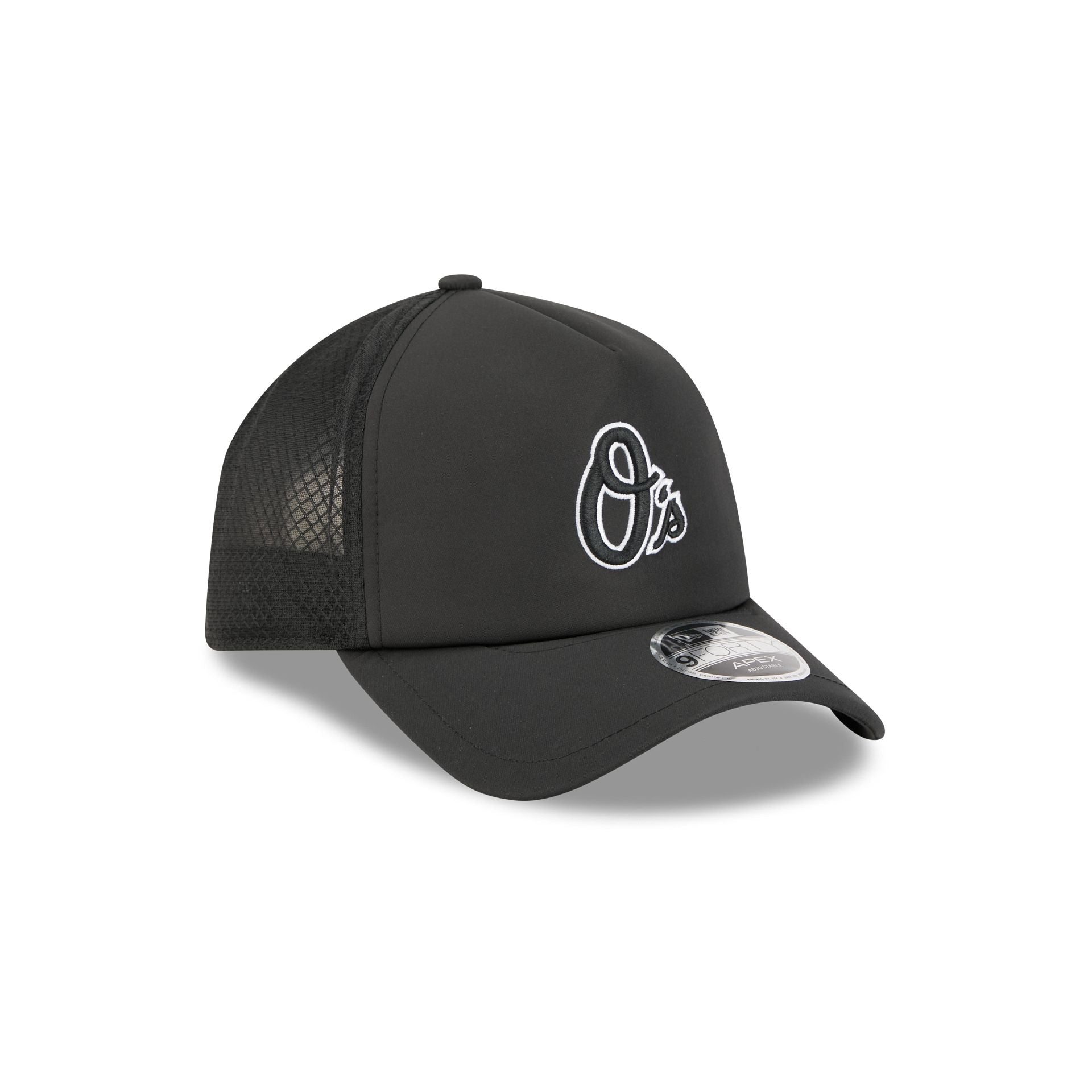 Baltimore Orioles 2026 Batting Practice Alt O 9FORTY APEX Trucker Hat