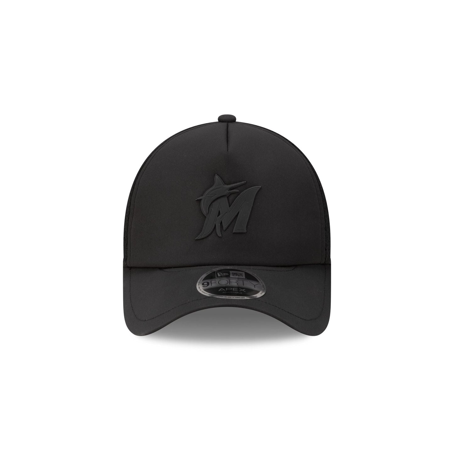 Miami Marlins 2026 Batting Practice Black 9FORTY APEX Trucker Hat