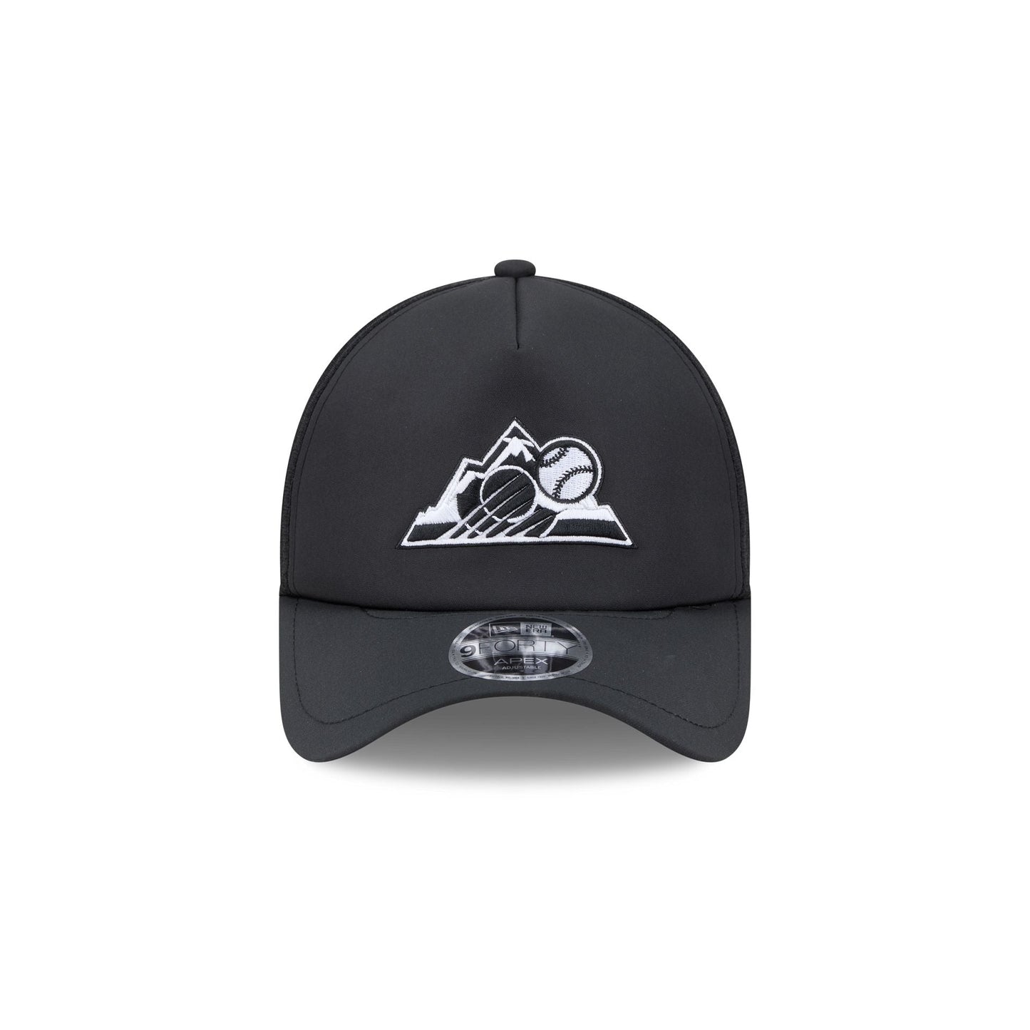 Colorado Rockies 2026 Batting Practice Alt Black 9FORTY APEX Trucker Hat