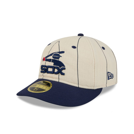 Chicago White Sox Linen Pinstripe Retro Crown 59FIFTY Fitted Hat
