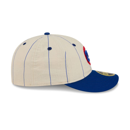 Chicago Cubs Linen Pinstripe Retro Crown 59FIFTY Fitted Hat
