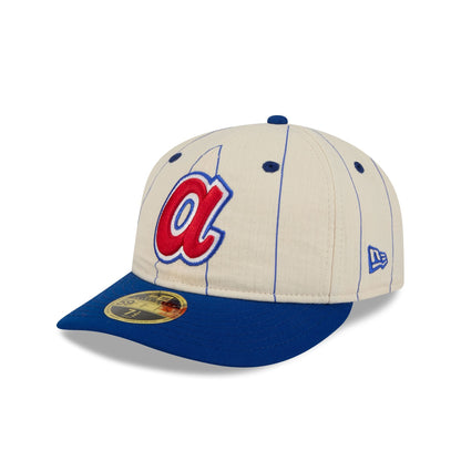 Atlanta Braves Linen Pinstripe Retro Crown 59FIFTY Fitted Hat