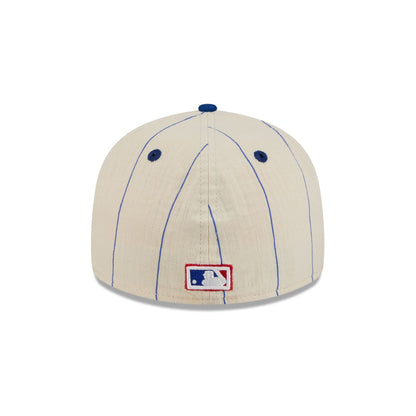 Atlanta Braves Linen Pinstripe Retro Crown 59FIFTY Fitted Hat